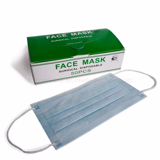 CE FDA 3-fach 4-fach Ohrschlaufen-Krawatte Krankenhaus Mascarilla Non Woven Typ Iir Lieferant Großhandel Staub Blau Weiß Schwarz Schützende chirurgische Einweg-Gesichtsmaske
